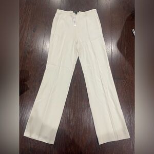 Ellen Tracy Women Career Pants Ivory Lined Wide Leg  Size 12 NEW